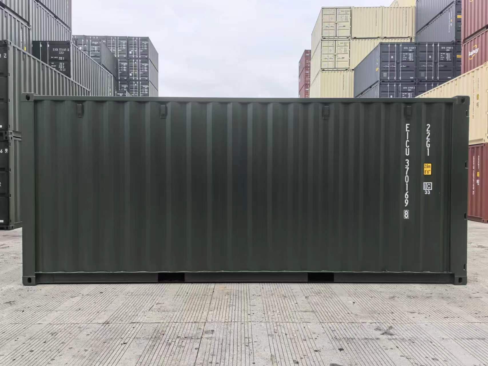 20 fots container i mörkgrön RAL 6009