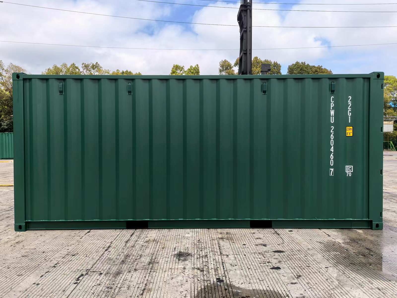 20 fots container i mossgrön RAL 6005