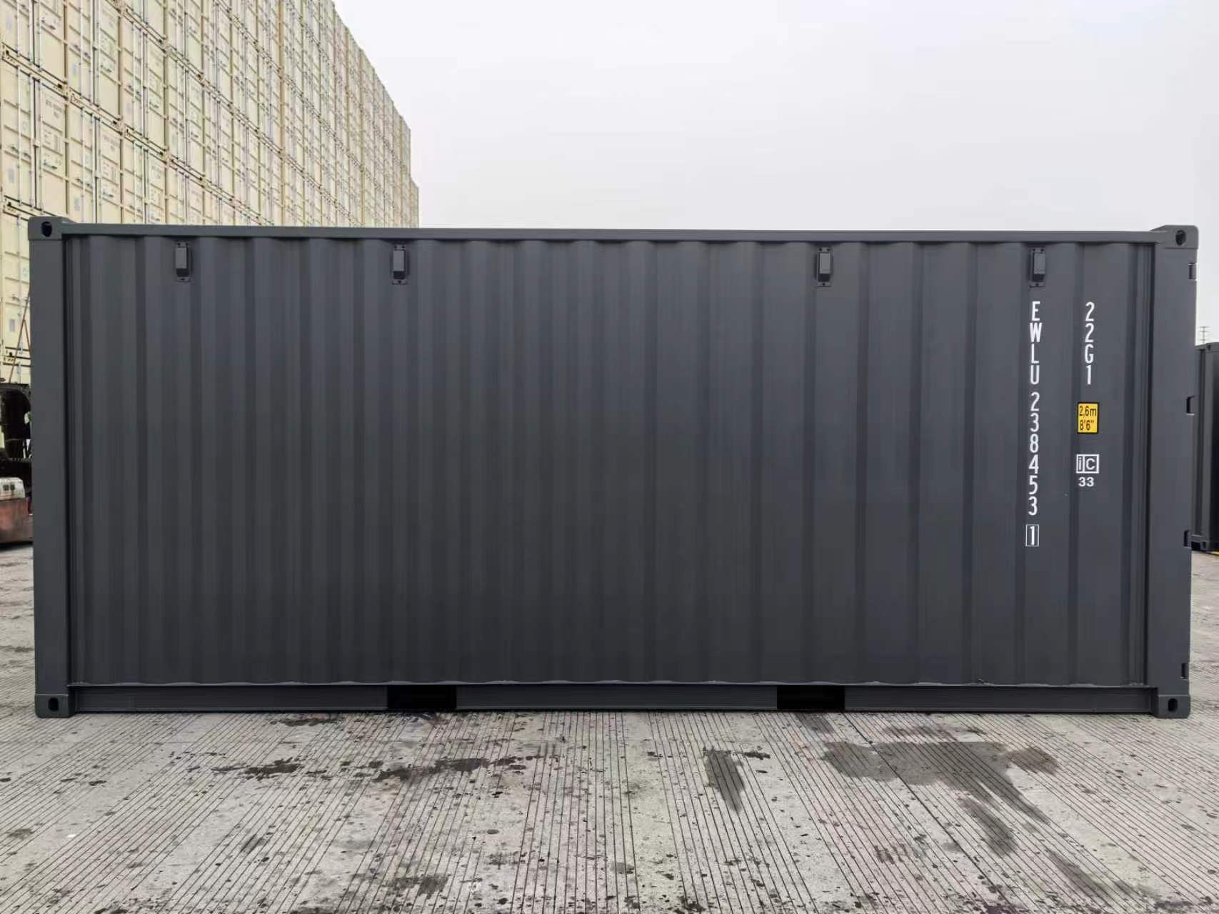 20 fots container i antracitgrå RAL 7016